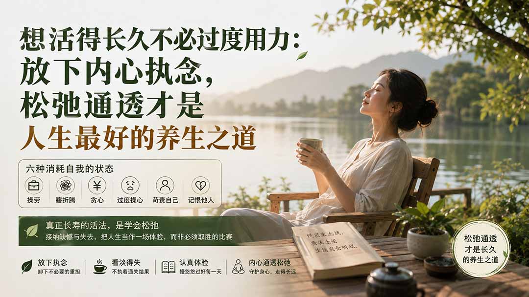 （20007期）付费文章：想活得长久不必过度用力：放下内心执念，松弛通透才是人生最好的养生之道-我爱项目网