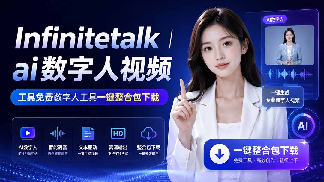 （20008期）Infinitetalk丨ai数字人视频-工具免费数字人工具一键整合包下载-我爱项目网