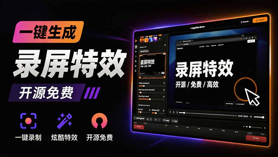 (19893期)Windows录屏神器来了!一键添加自动缩放、光标润色与画面美化效果,轻松省下笔录屏软件费用 Capptivo-我爱项目网