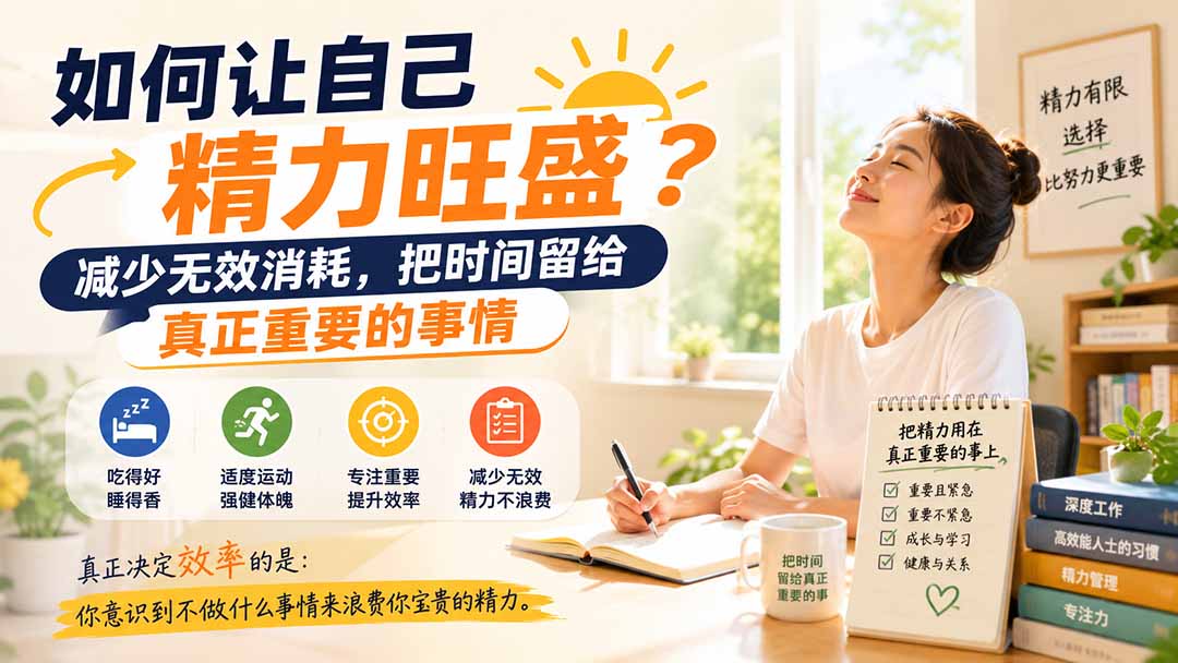 （20071期）付费文章：如何让自己精力旺盛？减少无效消耗，把时间留给真正重要的事情-我爱项目网