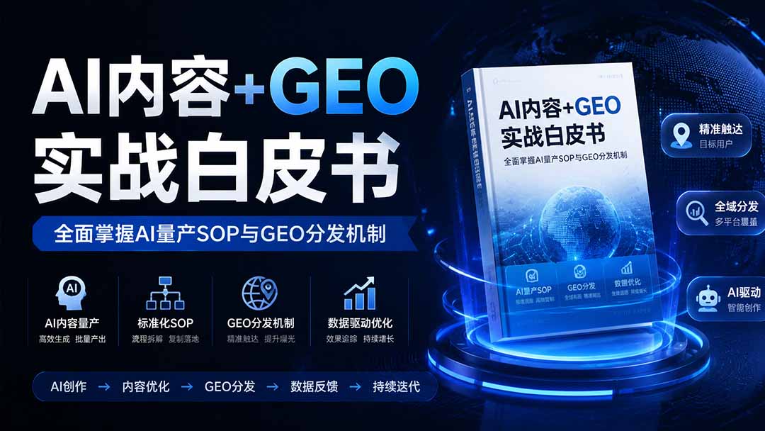（19729期）AI内容+GEO实战白皮书。全面掌握AI量产SOP与GEO分发机制-我爱项目网