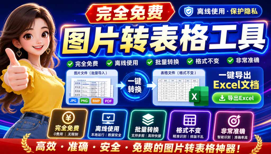 （19972期）图片表格识别提取工具，支持一键从图片中智能提取表格并导出Excel文件，可离线免网运行，FastTableOCR-我爱项目网