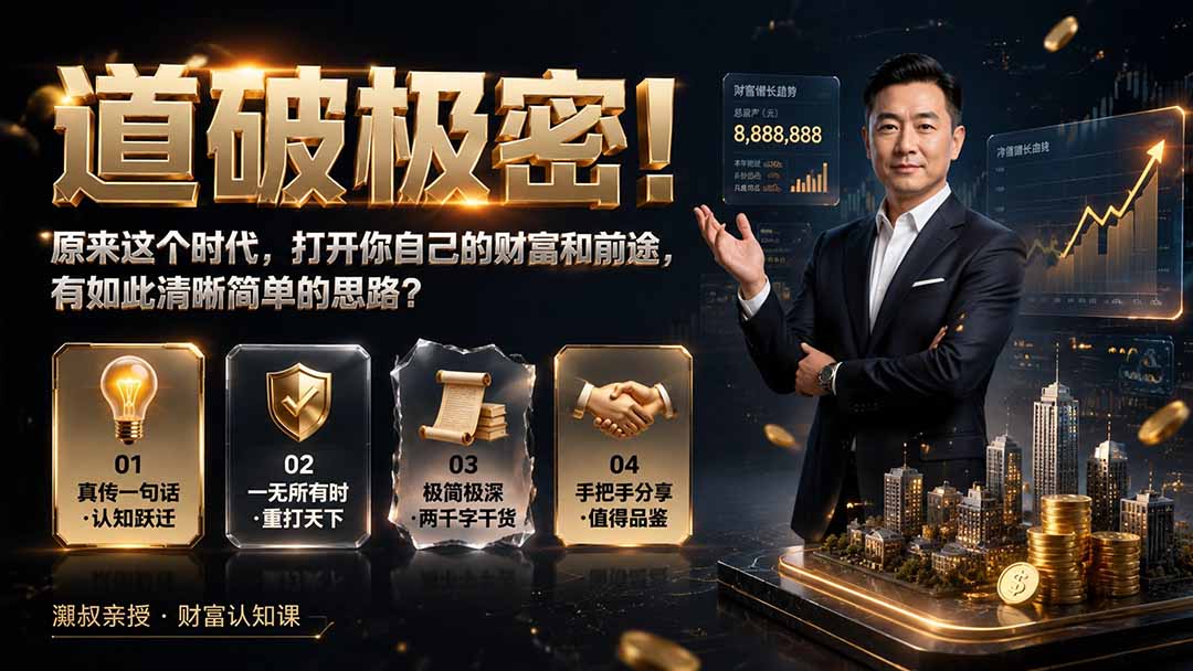 （19661期）付费文章：道破极密！原来这个时代，打开你自己的财富和前途，有如此清晰简单的思路？-我爱项目网