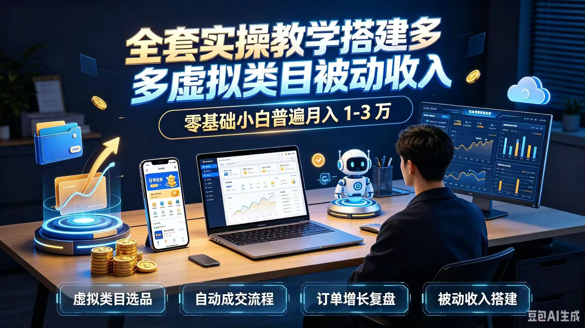 （20076期）全套实操教学搭建多多虚拟类目被动收入，零基础小白普遍月入 1-3 万-我爱项目网