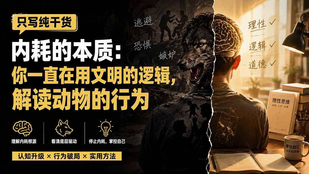 （19849期）付费文章：只写纯干货-内耗的本质：你一直在用文明的逻辑，解读动物的行为-我爱项目网
