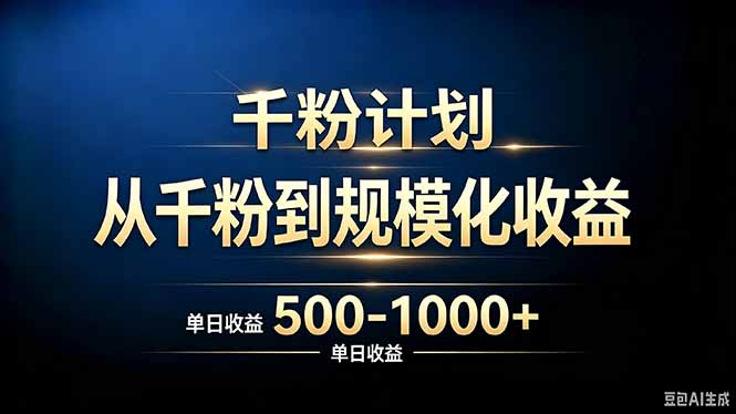 （20078期）抖音千粉账号计划，从千粉到规模化收益 500-1000+单日收益-我爱项目网