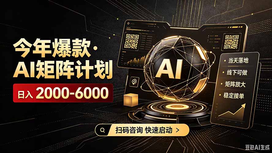 (19703期)AI矩阵计划!日收益3000-8000+,项目绿色长久,安全合规靠谱,可批量放大。扶持工作室和分公司-我爱项目网