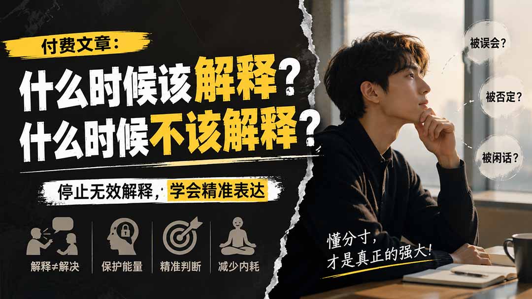 （20223期）付费文章：什么时候该解释？什么时候不该解释？-我爱项目网