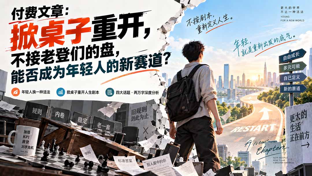 （20557期）付费文章：掀桌子重开，不接老登们的盘，能否成为年轻人的新赛道？-我爱项目网