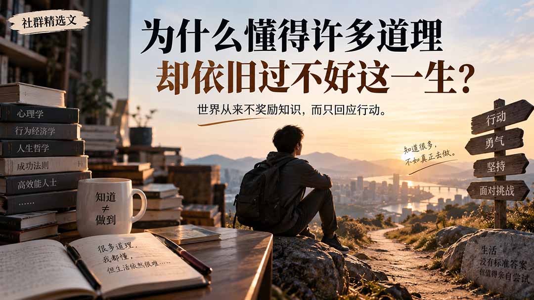 （20462期）社群精选文：为什么懂得许多道理却依旧过不好这一生？-我爱项目网