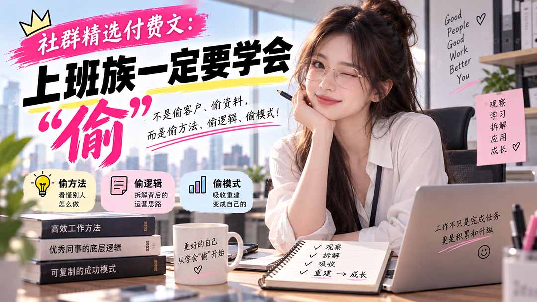 (20423期)社群精选付费文:上班族一定要学会“偷“-我爱项目网