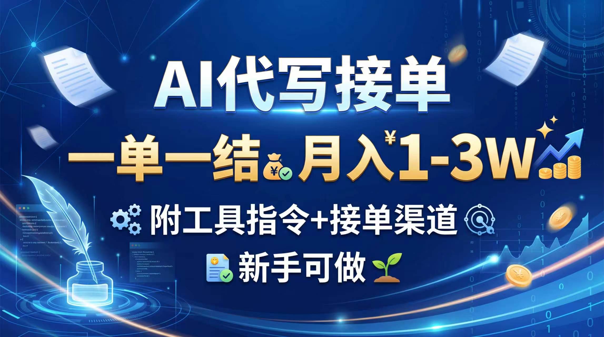 （20343期）AI代写接单，一单一结，月入1-3W，附工具指令+接单渠道，新手可做-我爱项目网