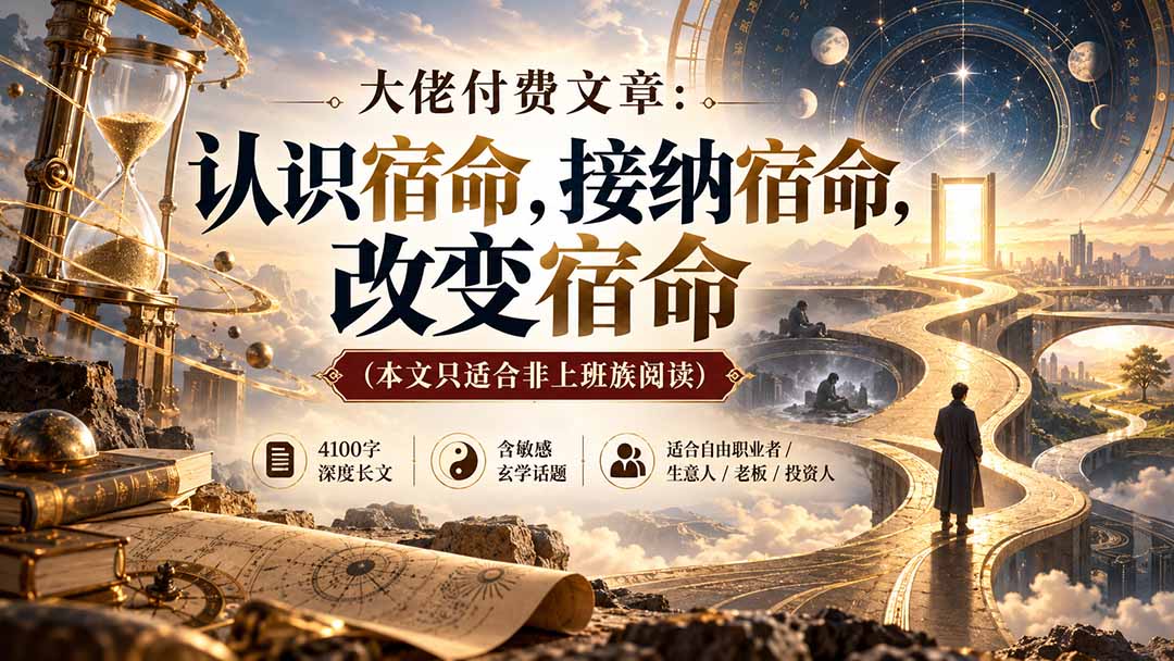 （20673期）【无水印】大佬付费文章：认识宿命，接纳宿命，改变宿命（本文只适合非上班族阅读）-我爱项目网