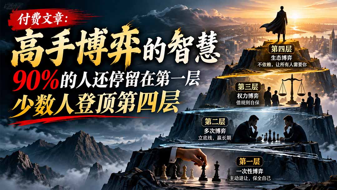 (20628期)【无水印】付费文章:高手博弈的智慧,90%的人还停留在第一层,少数人登顶第四层-我爱项目网