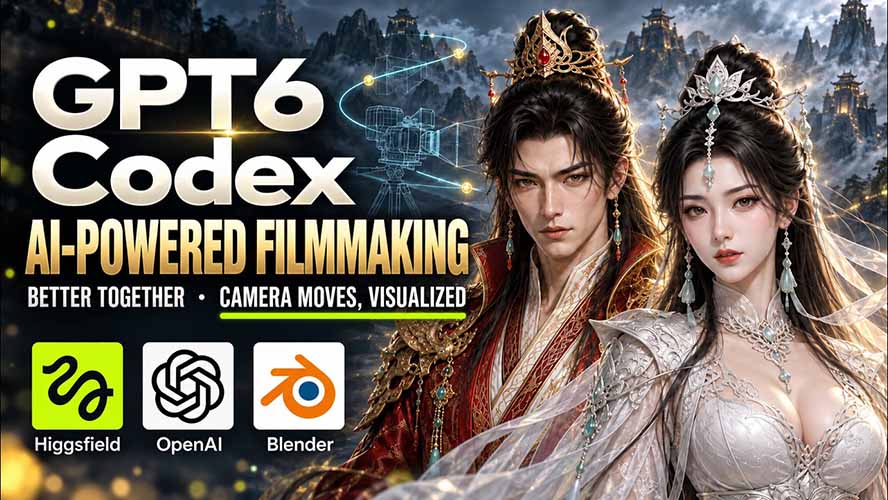 （20561期）GPT-6 Astra×Codex高智能制作视频！联手Higgsfield，运镜可视化实战-我爱项目网