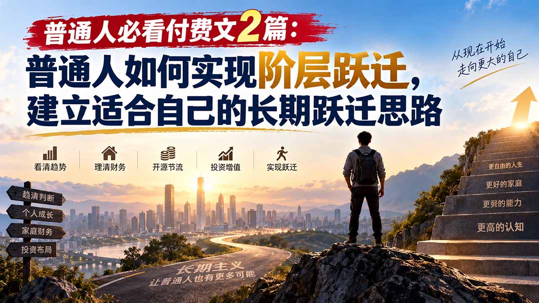 （20262期）普通人必看付费文2篇：普通人如何实现阶层跃迁，建立适合自己的长期跃迁思路-我爱项目网
