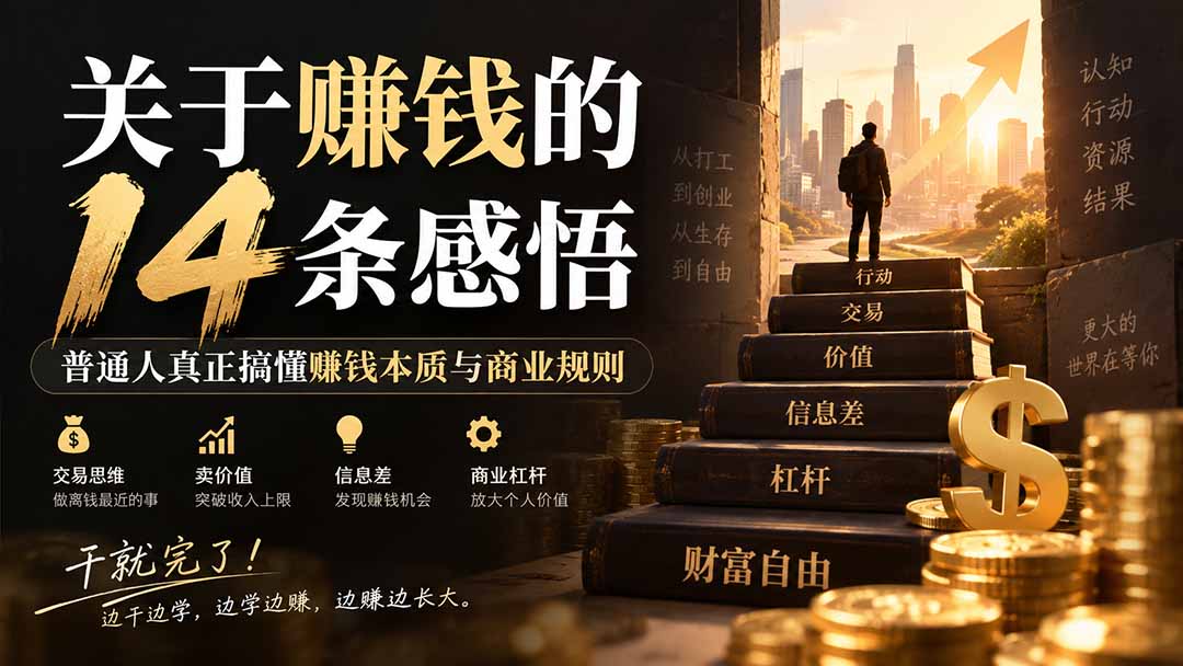 (20384期)付费文章:关于賺钱的14条感悟关于赚钱的14条感悟:普通人真正搞懂赚钱本质与商业规则-我爱项目网