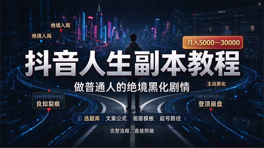 （20734期）抖音爆火AI人生副本赛道，28作品涨粉33万粉丝，看完自己便可产出爆款-我爱项目网