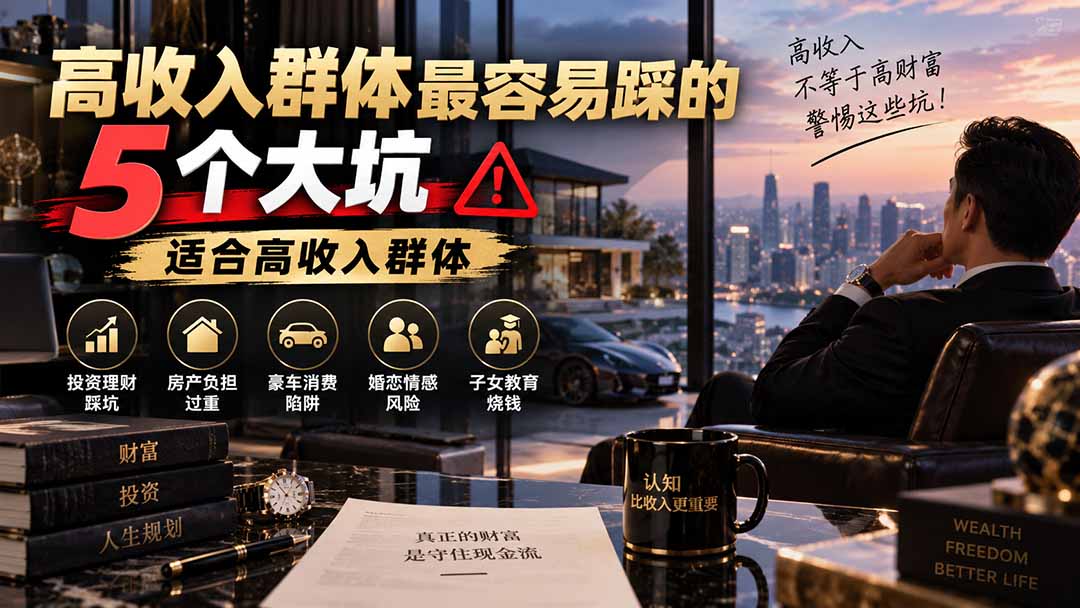 （20289期）付费文章：高收入群体最容易踩的5个大坑，适合高收入群体-我爱项目网
