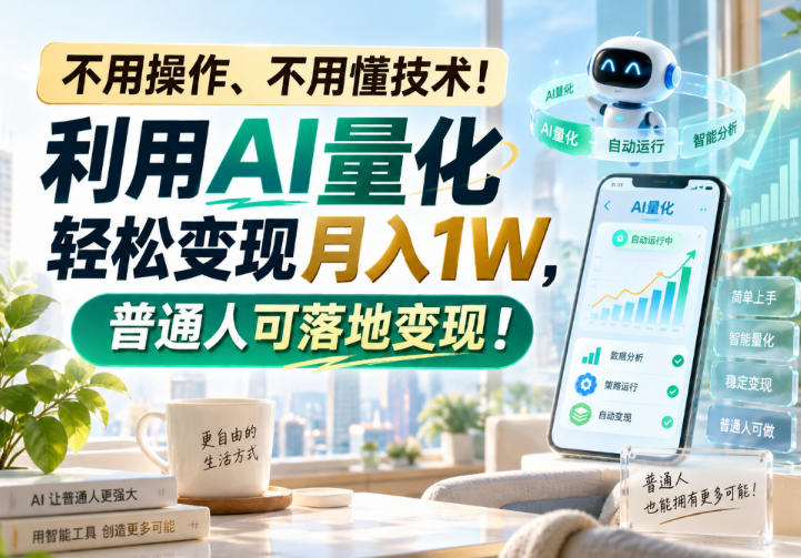 （20429期）利用AI量化轻松变现月入1W，普通人可落地变现，不用操作、不用懂技术！-我爱项目网