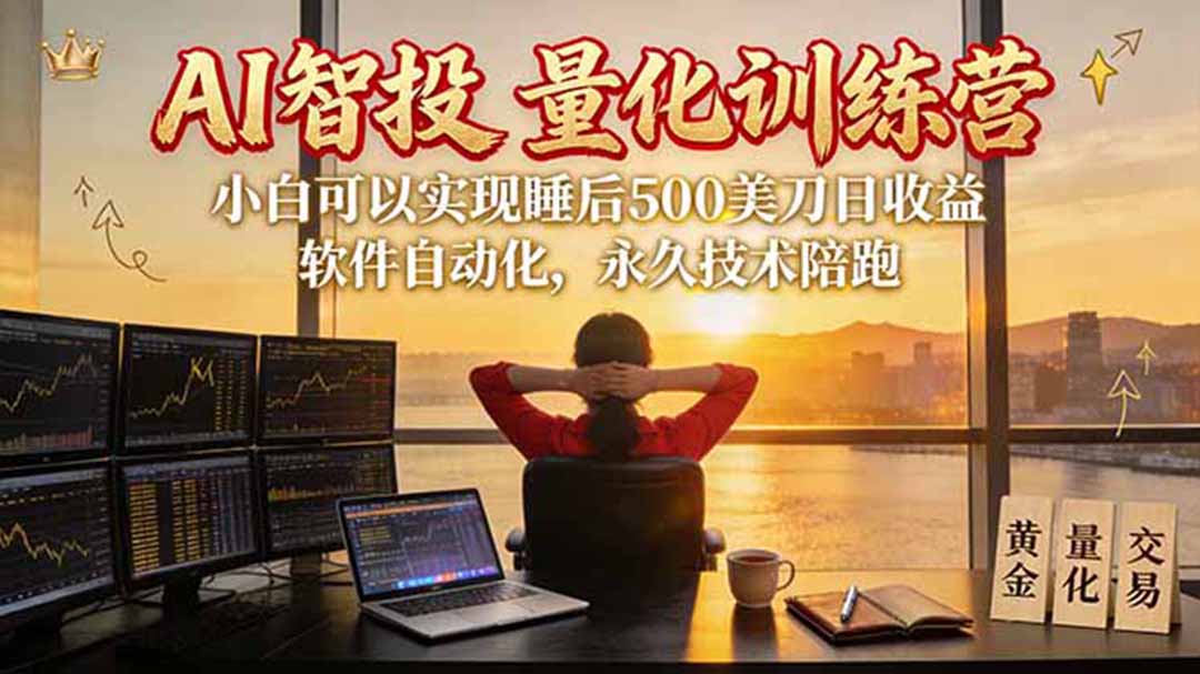 （20433期）AI智投EA量化训练营【第三期】，多策略智投+防爆技术+趋势分析 ，轻松上手，矩阵放大，长期稳定。-我爱项目网