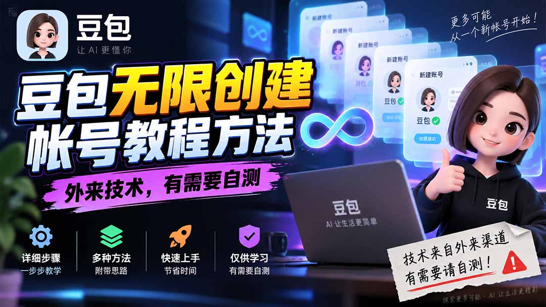 （20550期）豆包无限创建帐号教程方法，外来技术，有需要自测-我爱项目网