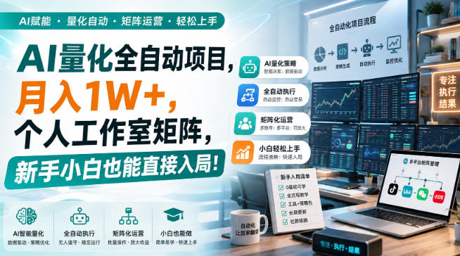 （20270期）AI黄金量化玩法，新手低成本入局的最佳跳板，月收益轻松万元！-我爱项目网