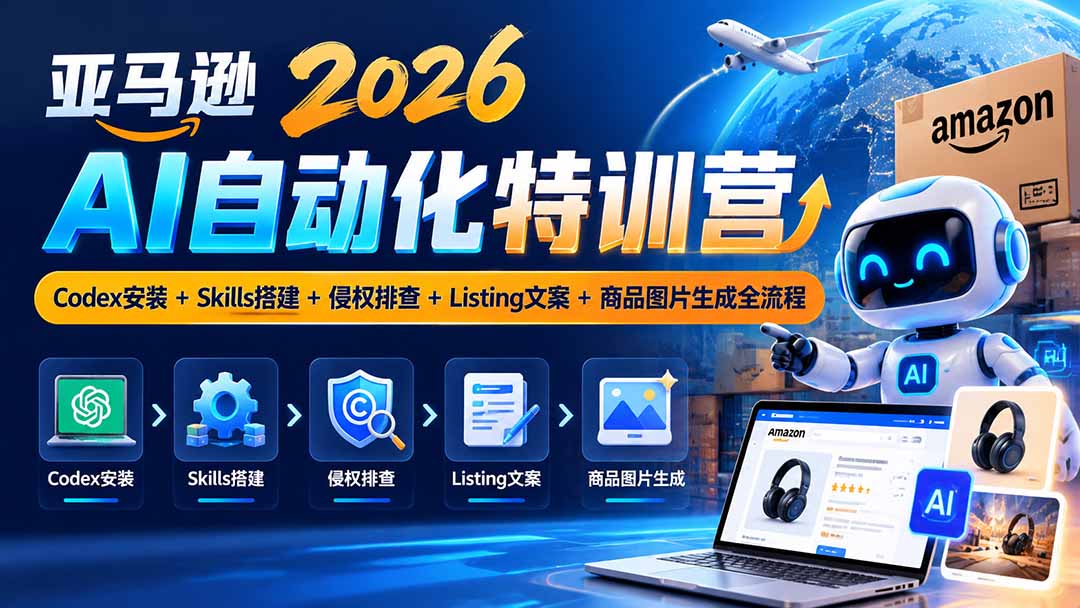 （20746期）亚马逊2026AI自动化-10月特训营：Codex安装+Skills搭建+侵权排查+Listing文案+商品图片生成全流程-我爱项目网