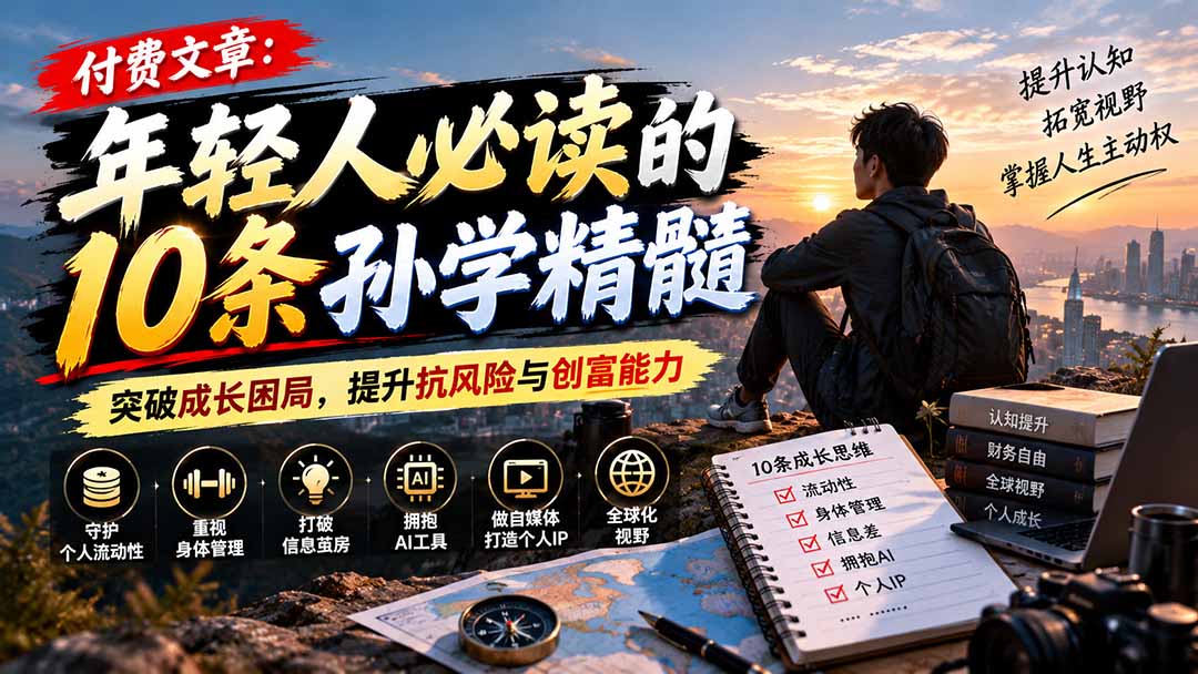 （21112期）付费文章：年轻人必读的10条孙学精髓，突破成长困局，提升抗风险与创富能力-我爱项目网