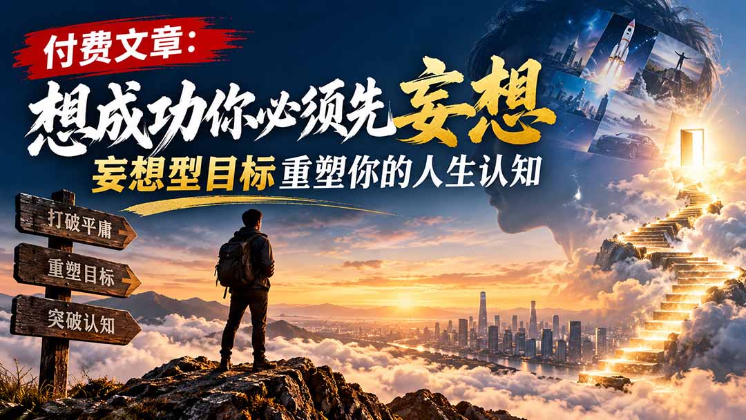 （21078期）付费文章：想成功你必须先妄想，妄想型目标重塑你的人生认知-我爱项目网
