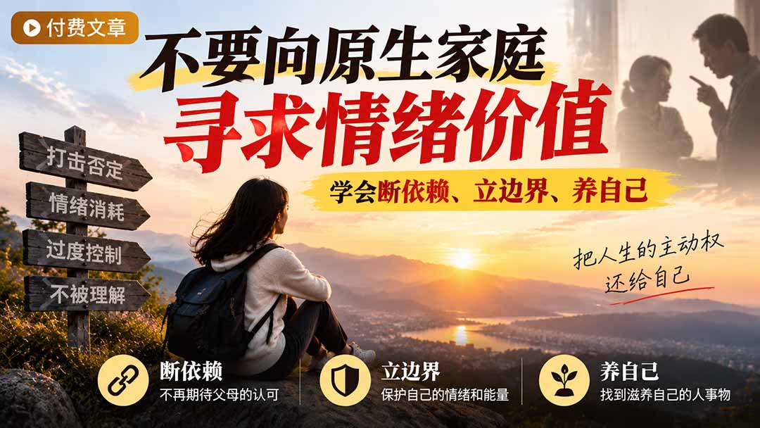 (21132期)付费文章:不要向原生家庭寻求情绪价值,学会断依赖、立边界、养自己-我爱项目网