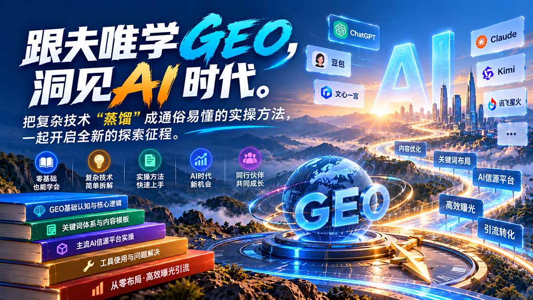 （21257期）跟夫唯学GEO-更新1030，洞见AI时代。把复杂技术 “蒸馏” 成通俗易懂的实操方法，一起开启全新的探索征程-我爱项目网