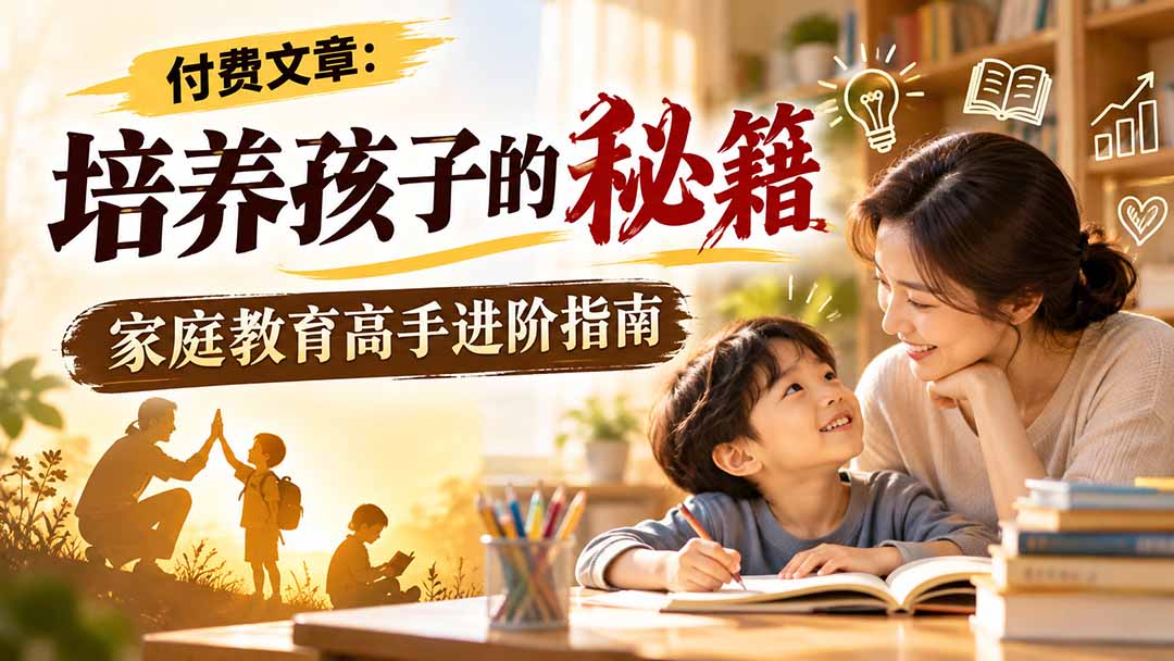 (20919期)付费文章:培养孩子的秘籍,家庭教育高手进阶指南-我爱项目网