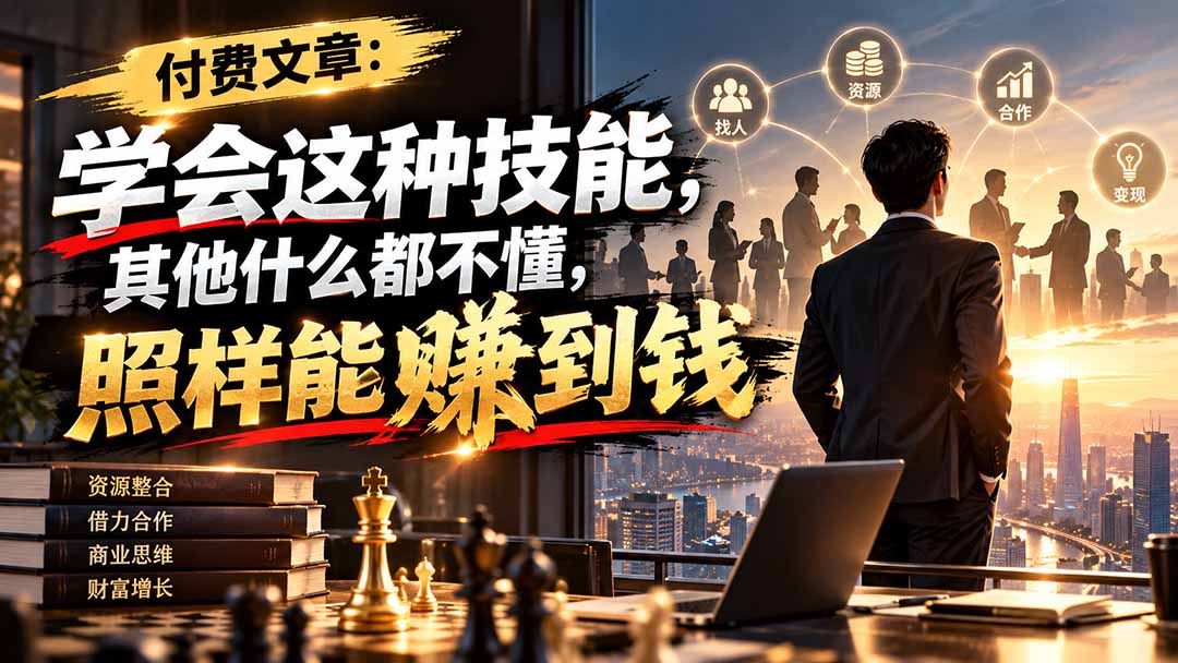 （20920期）付费文章：学会这种技能，其他什么都不懂，照样能賺到钱-我爱项目网