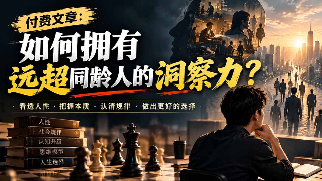 (20976期)付费文章:如何拥有远超同龄人的洞察力?-我爱项目网