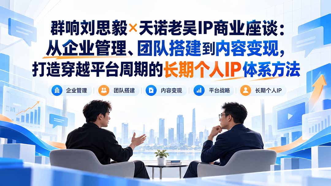 (20771期)群响刘思毅×天诺老吴IP商业座谈:从企业管理、团队搭建到内容变现,打造穿越平台周期的长期个人IP体系方法-我爱项目网