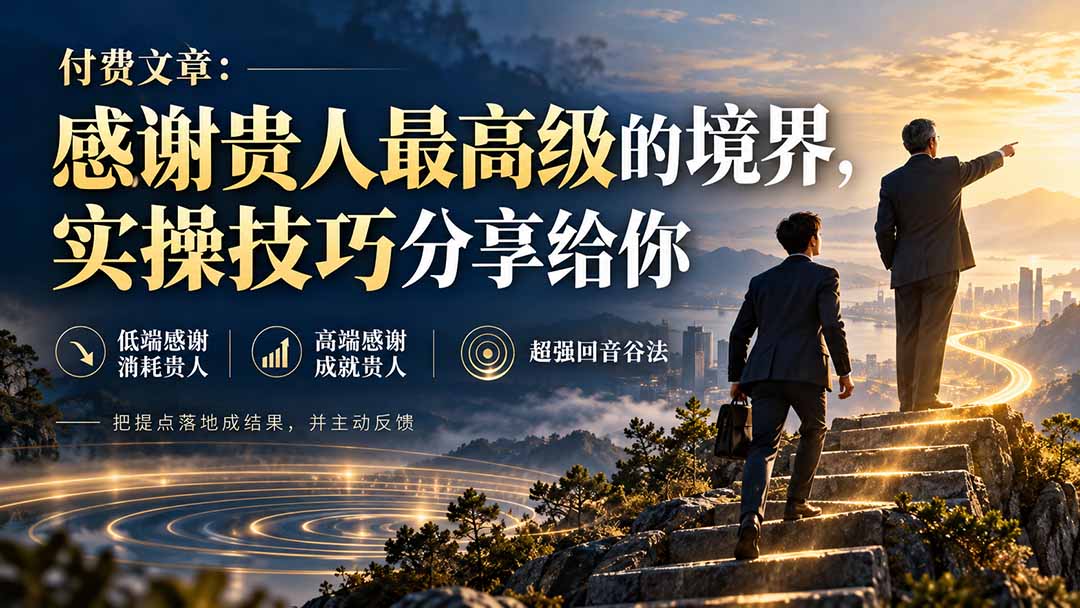 (20871期)付费文章:感谢贵人最高级的境界,实操技巧分享给你-我爱项目网