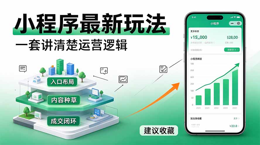 （20876期）微信小程序最新玩法   四种收益来源，单日收入400+-我爱项目网