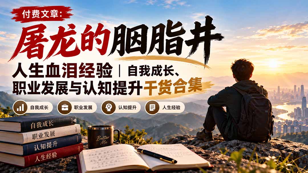 （20943期）付费文章：屠龙的胭脂井人生血泪经验｜自我成长、职业发展与认知提升干货合集-我爱项目网