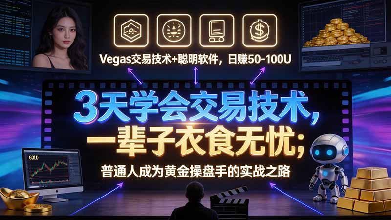 （21214期）3 天学会 顺势而为交易系统，趋势看得懂、下单有依据：软件自动帮你盯盘，新手也能稳定复利-我爱项目网
